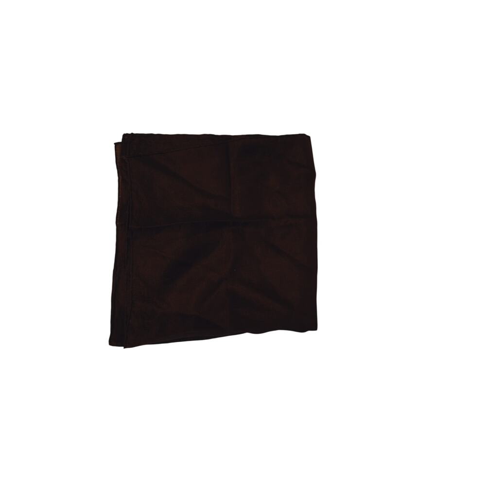 Vintage Dark Chocolate Brown Silk Pocket Square Solid Square Scarf Handkerchief